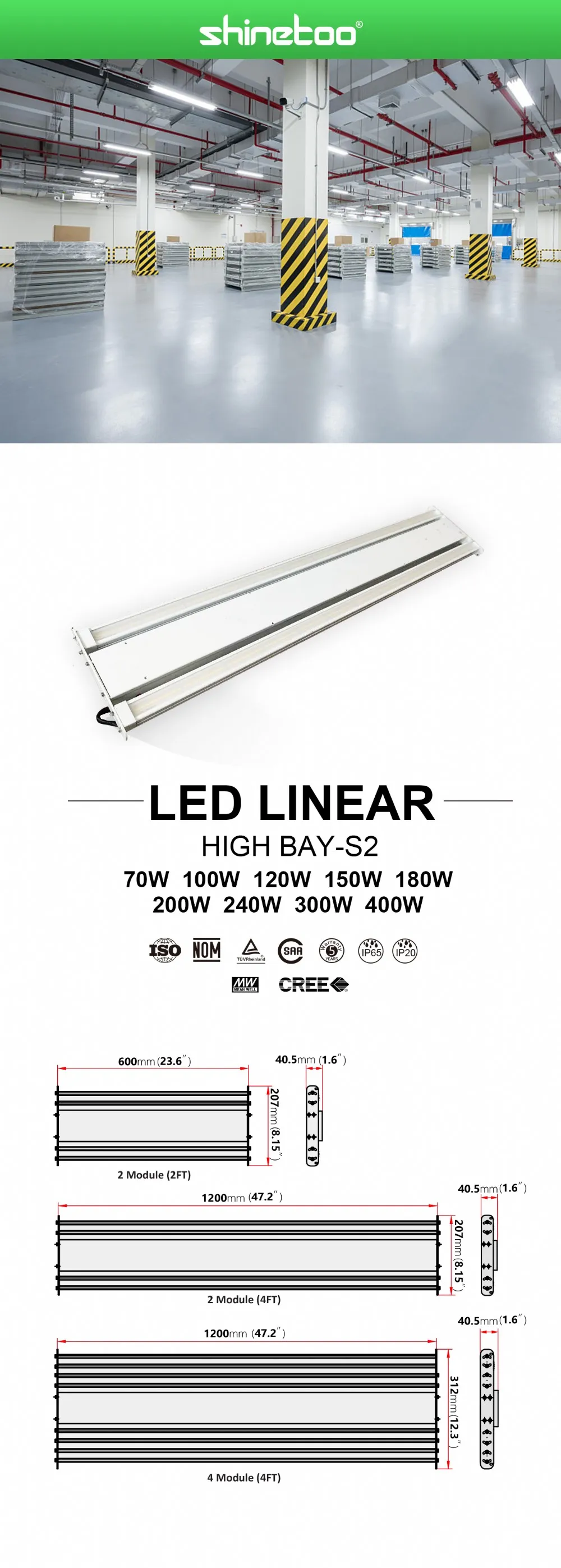 70W 2FT  Linear High Bay LED Lights