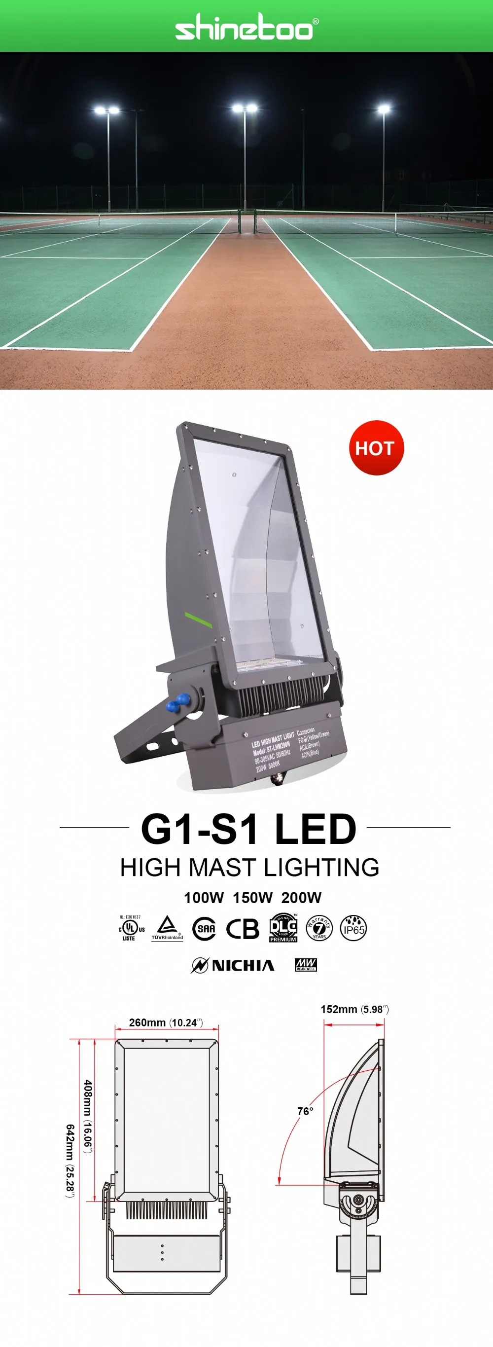 G1-S1 LED High Mast Flood Lighting