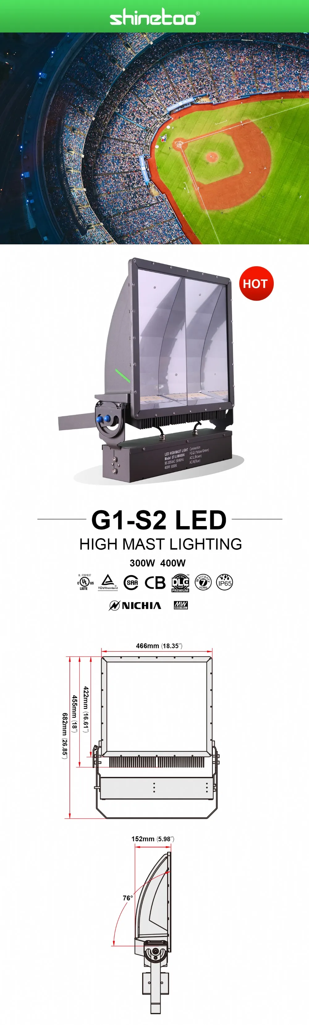 G1-S2 LED High Mast FloodLighting