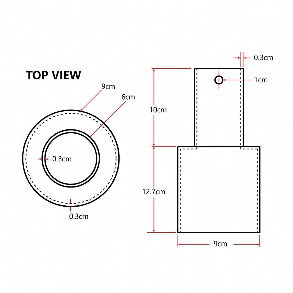 Tenon Adapter for 3 Inch  Round Poles