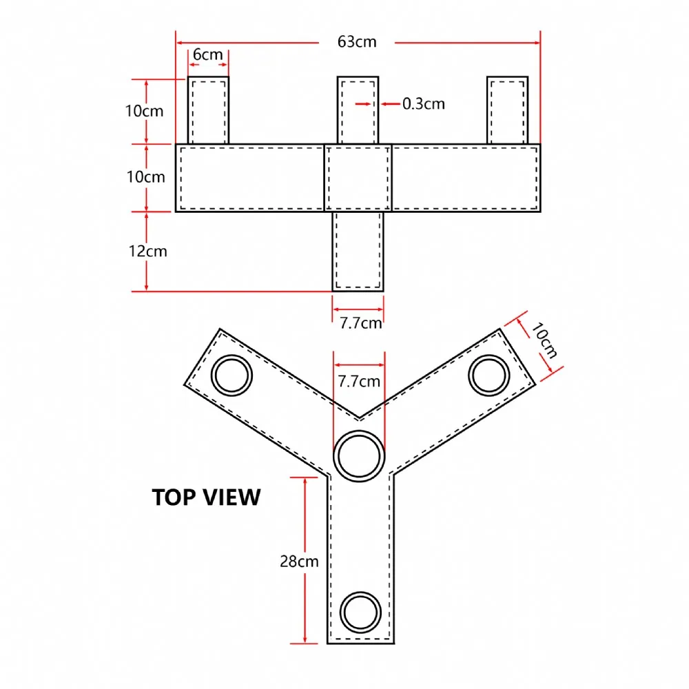 Bullhorn  with 3 Tenons