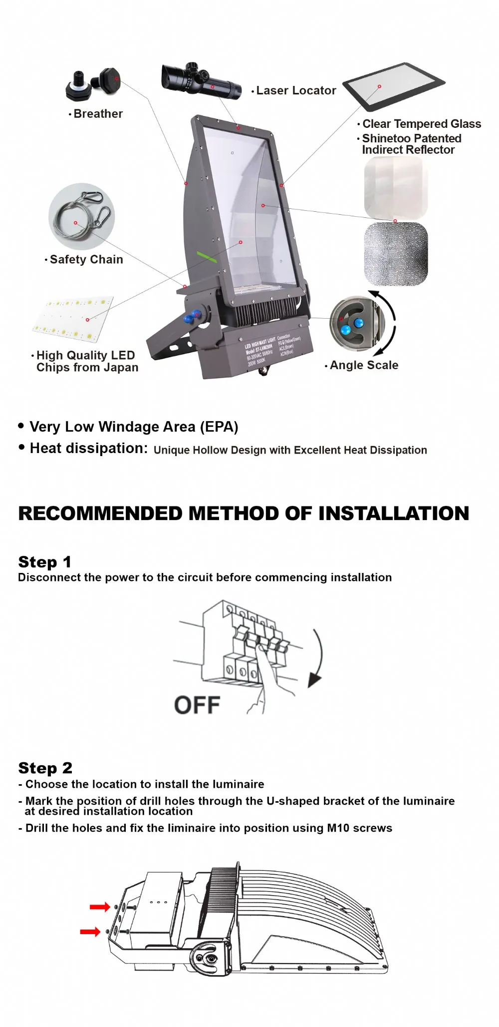 G1-S1 LED High Mast Flood Lighting