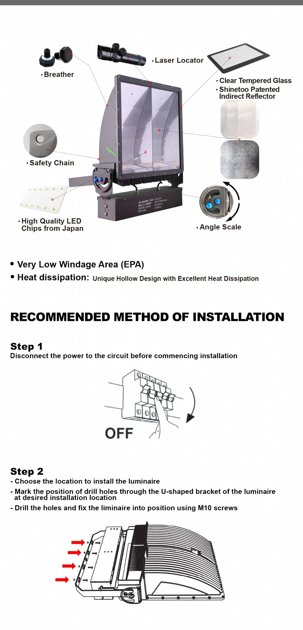 G1-S2 LED High Mast FloodLighting