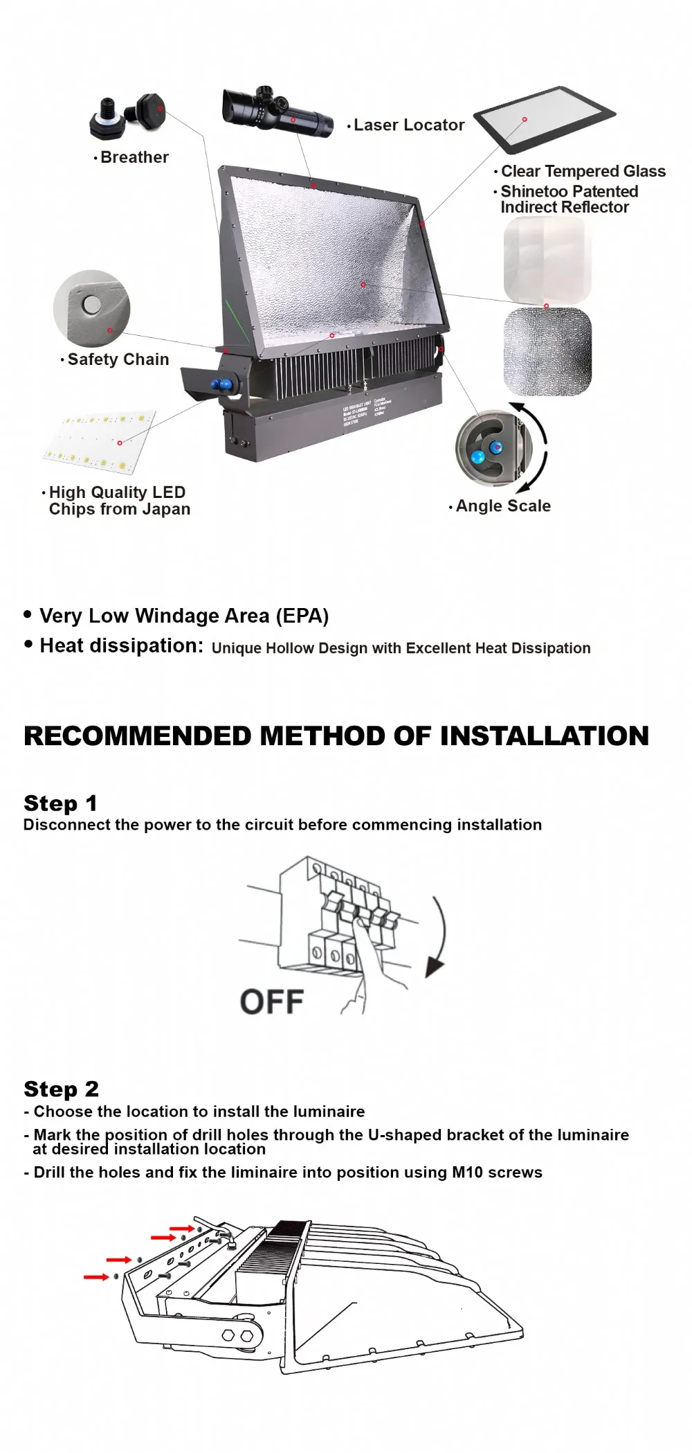 G1-S3 LED High Mast Flood Lighting