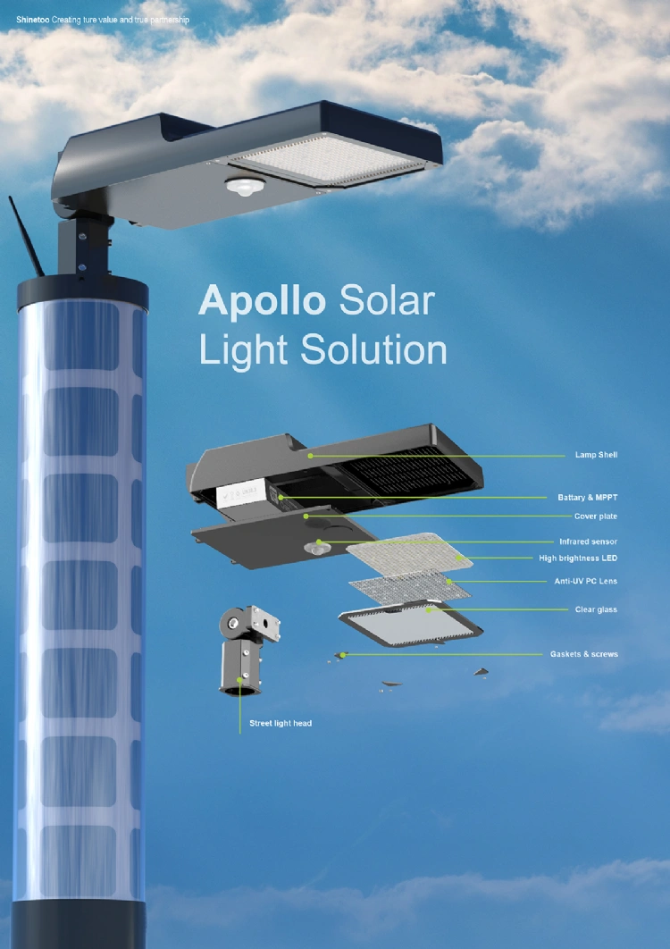 LED Vertical Solar Street Light-Aphrodite-Black