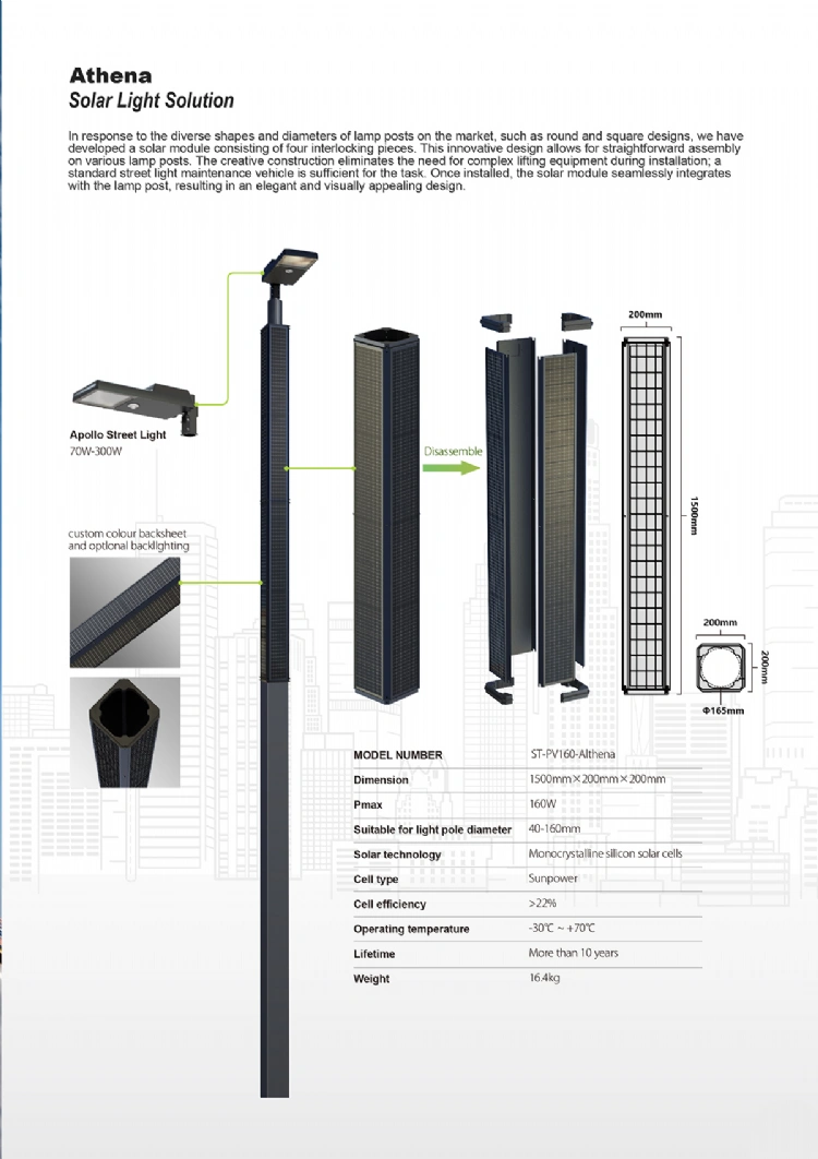 LED Vertical Solar Street Light-Athena